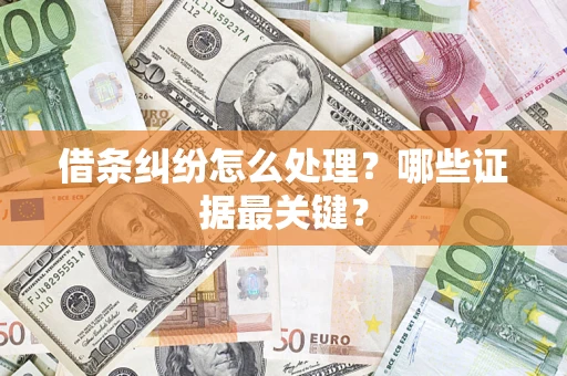 济南借条纠纷怎么处理？哪些证据最关键？