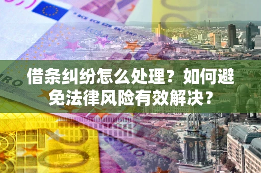 济南借条纠纷怎么处理？如何避免法律风险有效解决？