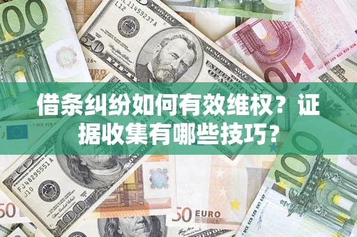 济南借条纠纷如何有效维权？证据收集有哪些技巧？